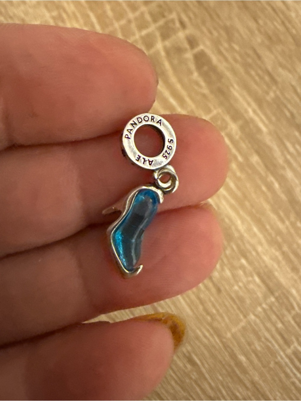 Pandora Blue Glass High Heel Shoe Dangle Charm - Sterling Silver Accent